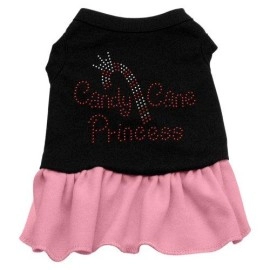 Mirage Pet Products Candy Cane Princess Rhinestone 20-Inch Pet Dress, 3X-Large, Black with Pink