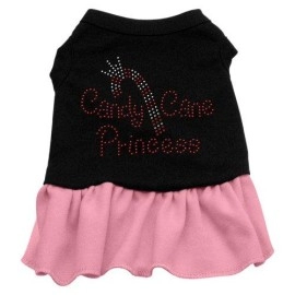 Mirage Pet Products Candy Cane Princess Rhinestone 16-Inch Pet Dress, X-Large, Black with Pink