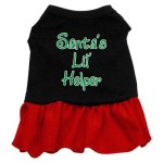 Mirage Pet Products 16-Inch Santas Lil Helper Screen Print Dress, X-Large, Black with Red