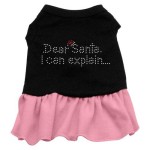 Mirage Pet Products Dear Santa Rhinestone 18-Inch Pet Dress, XX-Large, Black with Pink