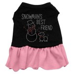 Mirage Pet Products Snowmans Best Friend Rhinestone 20-Inch Pet Dress, 3X-Large, Black with Pink