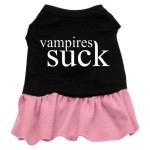 Mirage Pet Products 20-Inch Vampires Suck Screen Print Dress, 3X-Large, Black with Pink