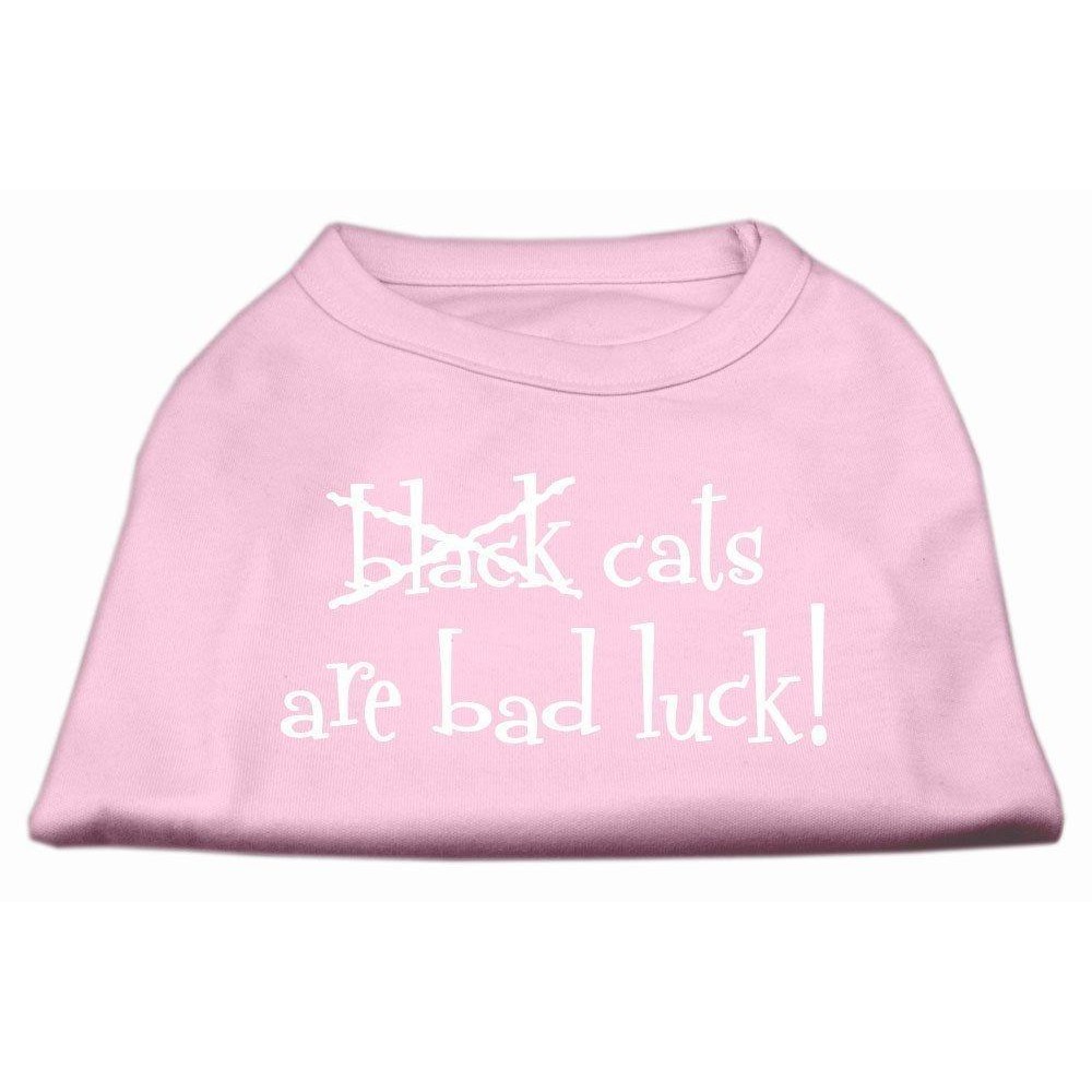 Mirage Pet Products Black cats Are Bad Luck Screen Print Shirt Small Light Pink