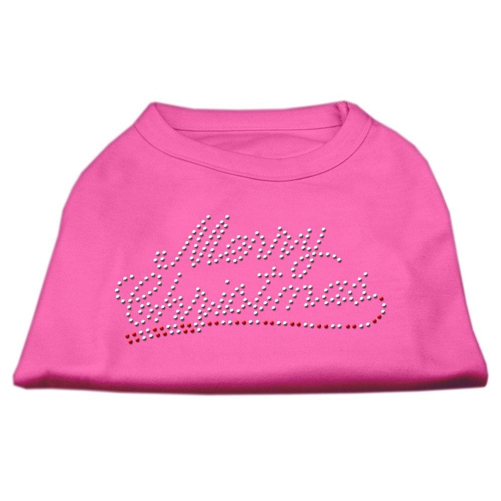 Mirage Pet Products 18-Inch Merry christmas Rhinestone Print Shirt for Pets XX-Large Bright Pink