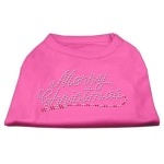 Mirage Pet Products 18-Inch Merry christmas Rhinestone Print Shirt for Pets XX-Large Bright Pink