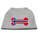 Mirage Pet Products 14-Inch Bone Shaped Norway Flag Screen Print Shirts for Pets Large grey