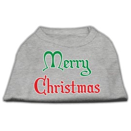 Mirage Pet Products 8-Inch Merry christmas Screen Print Shirts for Pets X-Small grey