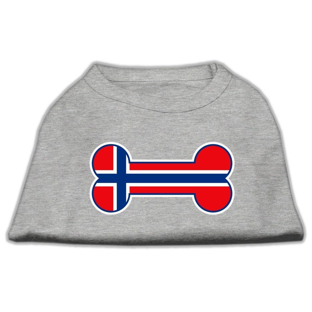 Mirage Pet Products 10-Inch Bone Shaped Norway Flag Screen Print Shirts for Pets Small grey