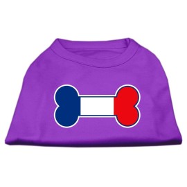 Mirage Pet Products Bone Shaped France Flag Screen Print Shirts Purple S (10)