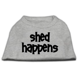 Mirage Pet Products 10-Inch Shed Happens Screen Print Shirts for Pets Small grey