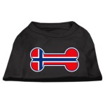 Mirage Pet Products 8-Inch Bone Shaped Norway Flag Screen Print Shirts for Pets X-Small Black