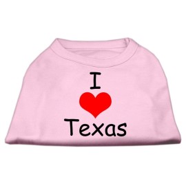 Mirage Pet Products 10-Inch I Love Texas Screen Print Shirts for Pets Small Light Pink