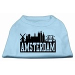 Mirage Pet Products 10-Inch Amsterdam Skyline Screen Print Shirt for Pets Small Baby Blue