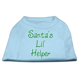 Mirage Pet Products 10-Inch Santas Lil Helper Screen Print Shirts for Pets Small Baby Blue