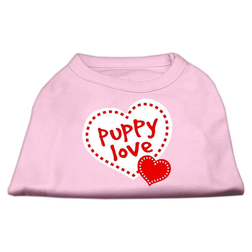 Mirage Pet Products 8-Inch Puppy Love Screen Print Shirt for Pets X-Small Light Pink