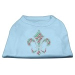 Mirage Pet Products 18-Inch Holiday Fleur de Lis Rhinestone Print Shirt for Pets XX-Large Baby Blue