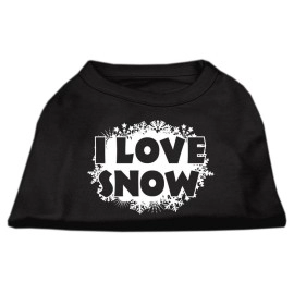 Mirage Pet Products 16-Inch I Love Snow Screenprint Shirts for Pets X-Large Black