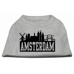 Mirage Pet Products 8-Inch Amsterdam Skyline Screen Print Shirt for Pets X-Small grey