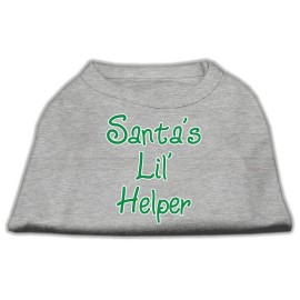 Mirage Pet Products 20-Inch Santas Lil Helper Screen Print Shirts for Pets 3X-Large grey