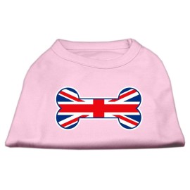 Mirage Pet Products 18-Inch Bone Shaped United Kingdom Union Jack Flag Screen Print Shirts for Pets XX-Large Light Pink