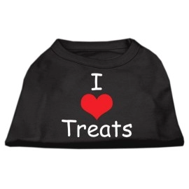 Mirage Pet Products 16-Inch I Love Treats Screen Print Shirts for Pets X-Large Black