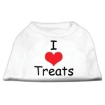 Mirage Pet Products 16-Inch I Love Treats Screen Print Shirts for Pets X-Large White