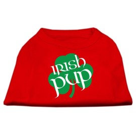 Mirage Pet Products 10-Inch Irish Pup Screen Print Shirt for Pets Small Red