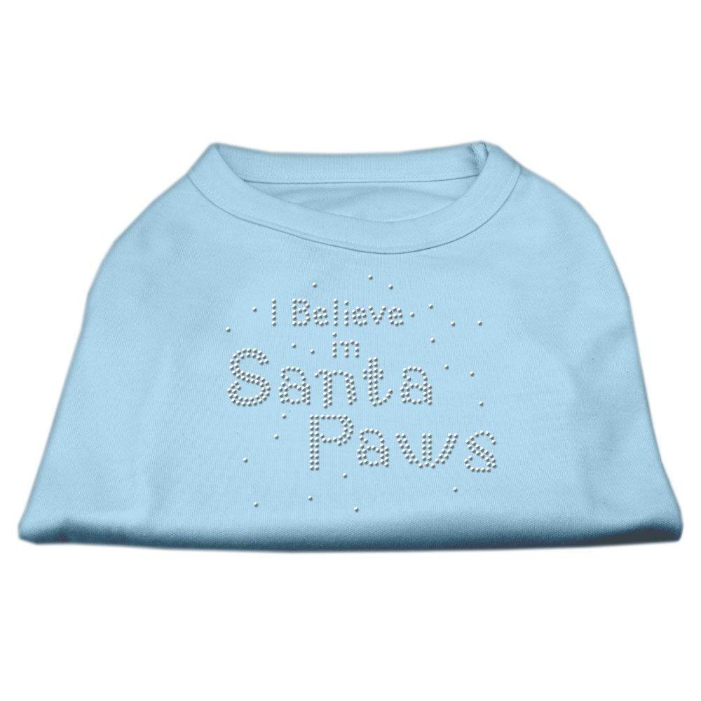 Mirage Pet Products 14-Inch I Believe in Santa Paws Print Shirt for Pets Large Baby Blue