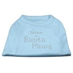 Mirage Pet Products 14-Inch I Believe in Santa Paws Print Shirt for Pets Large Baby Blue