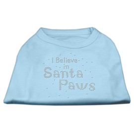 Mirage Pet Products 14-Inch I Believe in Santa Paws Print Shirt for Pets Large Baby Blue