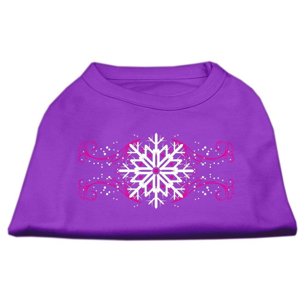 Mirage Pet Products 14-Inch Pink Snowflake Swirls Screenprint Shirts for Pets Large Purple