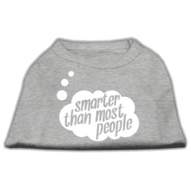 Mirage Pet Products 20-Inch Smarter Than Most People Screen Printed Dog Shirts 3X-Large grey