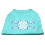 Mirage Pet Products 8-Inch Pink Snowflake Swirls Screenprint Shirts for Pets X-Small Aqua