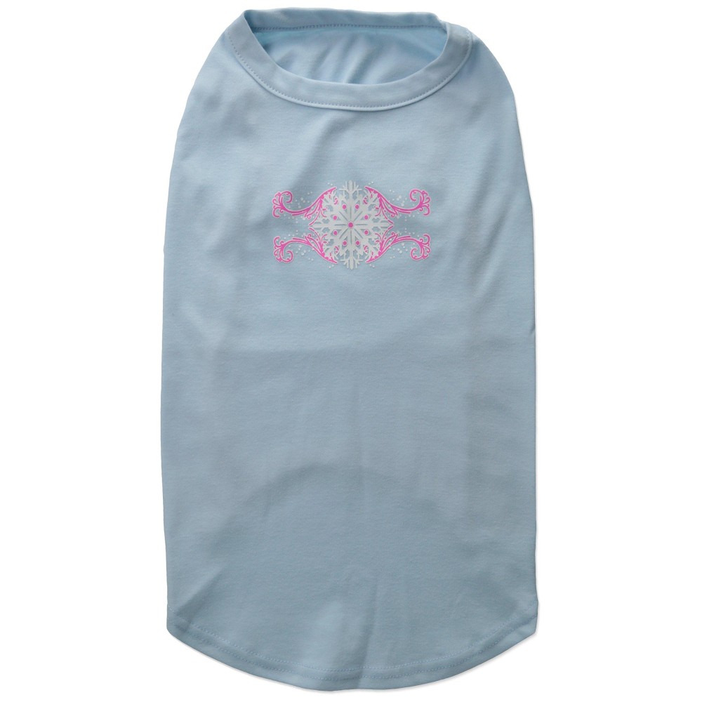 Mirage Pet Products 18-Inch Pink Snowflake Swirls Screenprint Shirts for Pets XX-Large Baby Blue