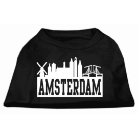 Mirage Pet Products 18-Inch Amsterdam Skyline Screen Print Shirt for Pets XX-Large Black