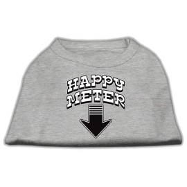 Mirage Pet Products 12-Inch Happy Meter Screen Printed Dog Shirts Medium grey