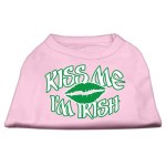 Mirage Pet Products 8-Inch Kiss Me Im Irish Screen Print Shirt for Pets X-Small Light Pink