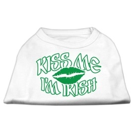 Mirage Pet Products 18-Inch Kiss Me Im Irish Screen Print Shirt for Pets XX-Large White