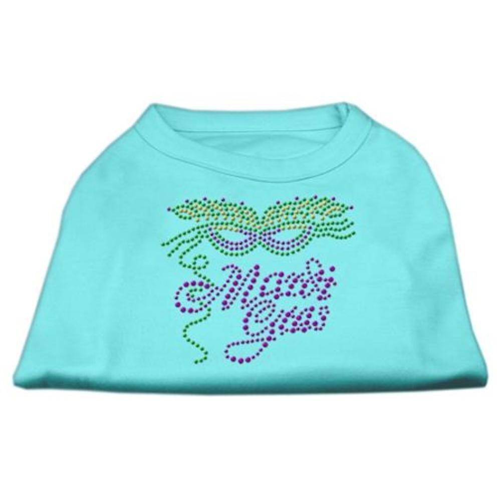 Mirage Pet Products Mardi gras Rhinestud Shirt Small Aqua