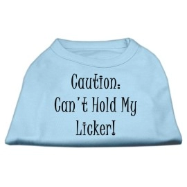 Mirage Pet Products 10-Inch cant Hold My Licker Screen Print Shirts for Pets Small Baby Blue