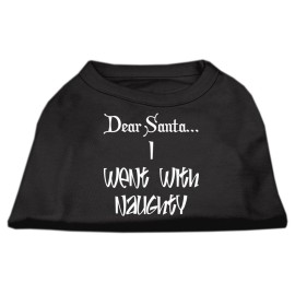 Mirage Pet Products 20-Inch Dear Santa I Went with Naughty Screen Print Shirts for Pets 3X-Large Black