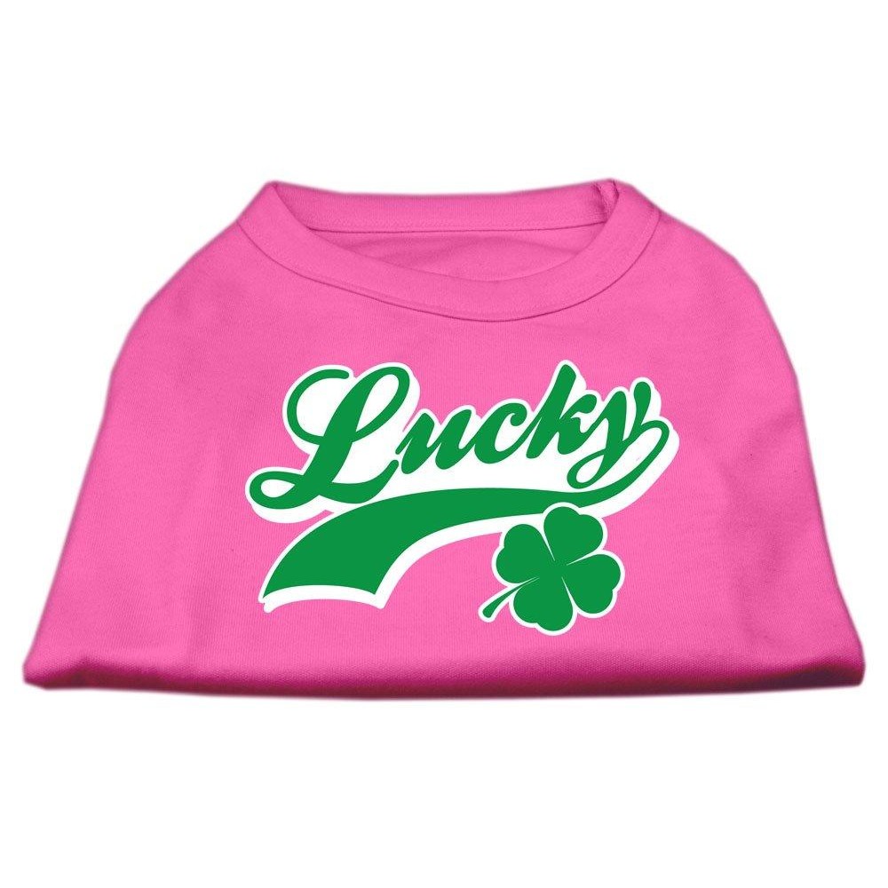 Mirage Pet Products 12-Inch Lucky Swoosh Screen Print Shirt for Pets Medium Bright Pink