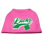 Mirage Pet Products 12-Inch Lucky Swoosh Screen Print Shirt for Pets Medium Bright Pink