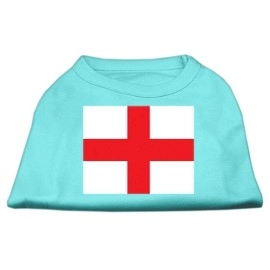 Mirage Pet Products 20-Inch St. georges cross English Flag Screen Print Shirt for Pets 3X-Large Aqua