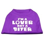 Mirage Pet Products 12-Inch Im a Lover Not a Biter Screen Printed Dog Shirts Medium Purple