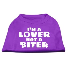 Mirage Pet Products 12-Inch Im a Lover Not a Biter Screen Printed Dog Shirts Medium Purple