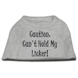 Mirage Pet Products 8-Inch cant Hold My Licker Screen Print Shirts for Pets X-Small grey