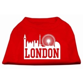 Mirage Pet Products 16-Inch London Skyline Screen Print Shirt for Pets X-Large Red