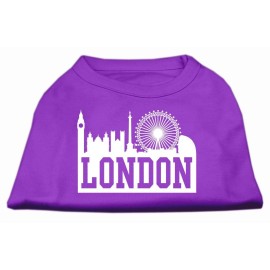 Mirage Pet Products 8-Inch London Skyline Screen Print Shirt for Pets X-Small Purple