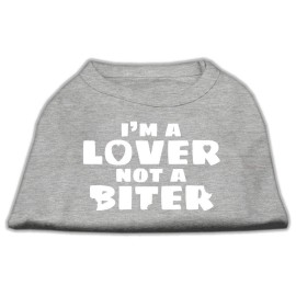 Mirage Pet Products 16-Inch Im a Lover Not a Biter Screen Printed Dog Shirts X-Large grey